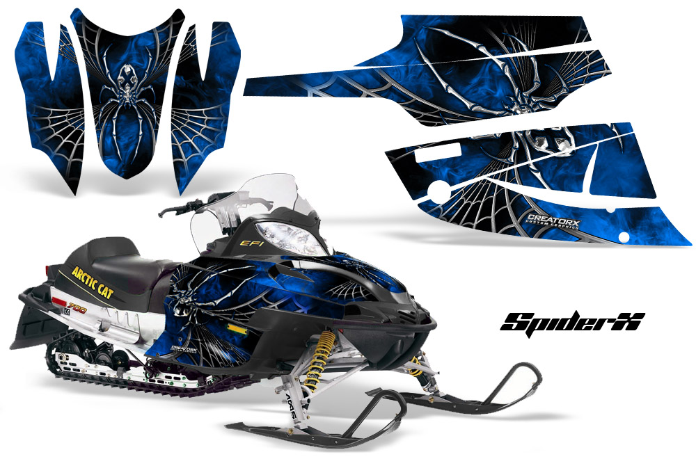 Arctic Cat Firecat Graphics Kit SpiderX Blue Black